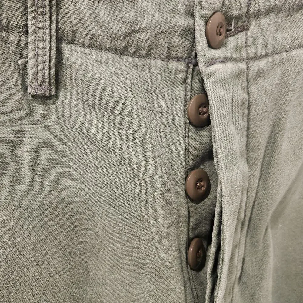 New Mother the major sneak roller high waist wide leg green pants size 29 - Picture 4 of 7